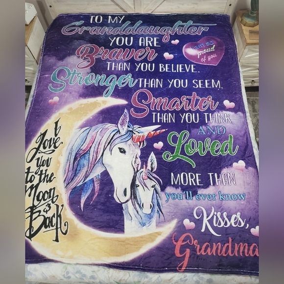 625- Blanket To My Granddaughter From Grandma Motivational NWT - Picture 1 of 6